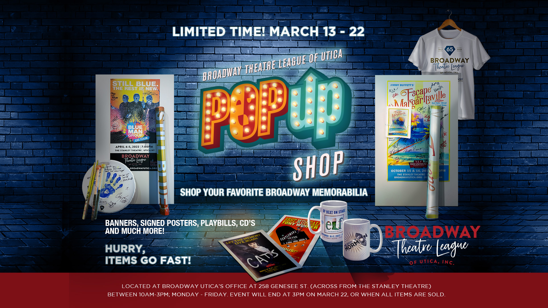 Pop-Up Shop for Broadway Fans at Broadway Theatre League of Utica!