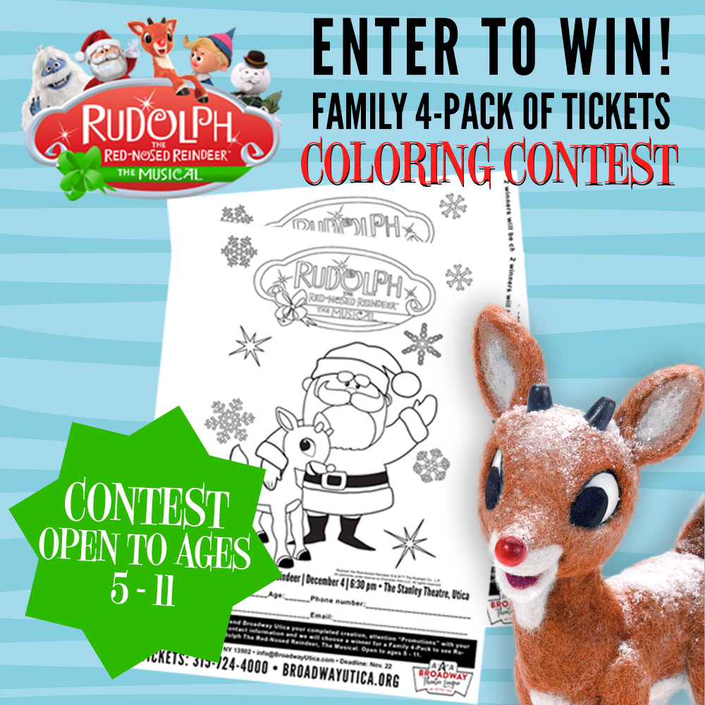 Broadway Utica Announces Rudolph Coloring Contest for Families