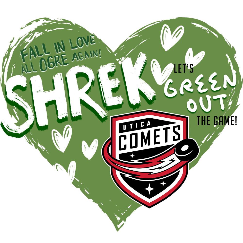Go Green! Broadway Utica Announces Shrek-Themed Valentine’s Day Takeover at Utica Comets Game February 14