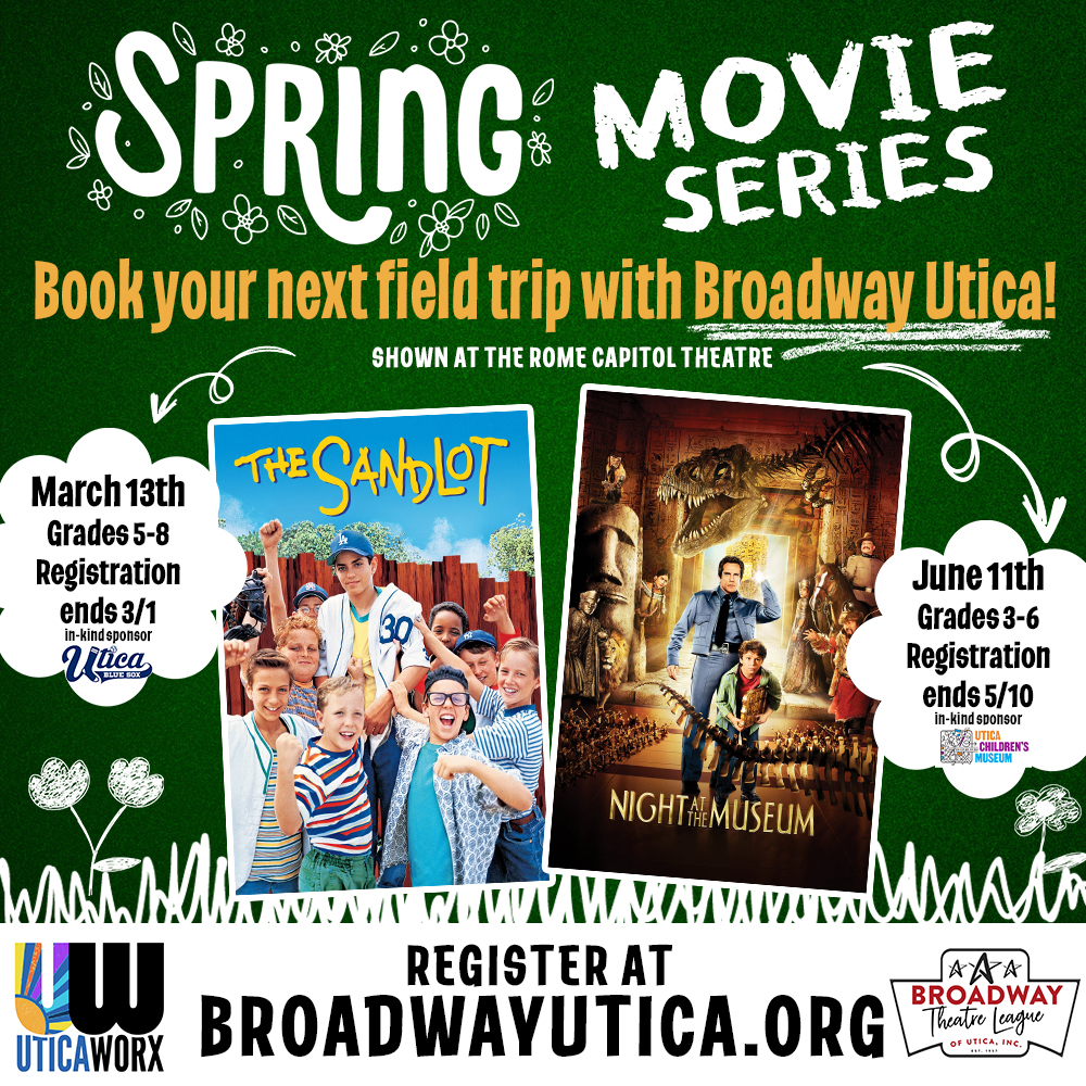 Attention Elementary and Middle School Educators Register now for Spring Movie Series by UticaWorx